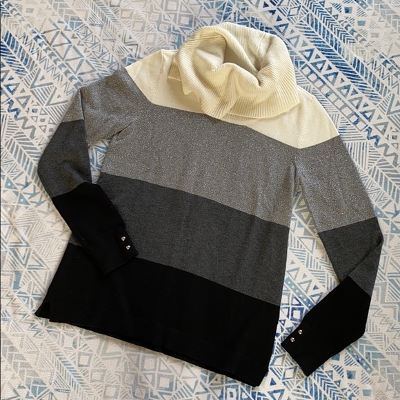 WHBM Striped Turtleneck Sweater - Picture 1 of 8